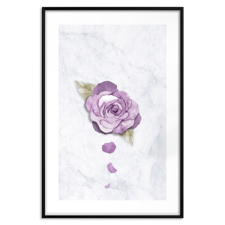 Poster End of Spring - plant composition with a purple flower on marble 118563 additionalImage 17