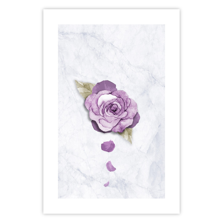 Poster End of Spring - plant composition with a purple flower on marble 118563 additionalImage 25
