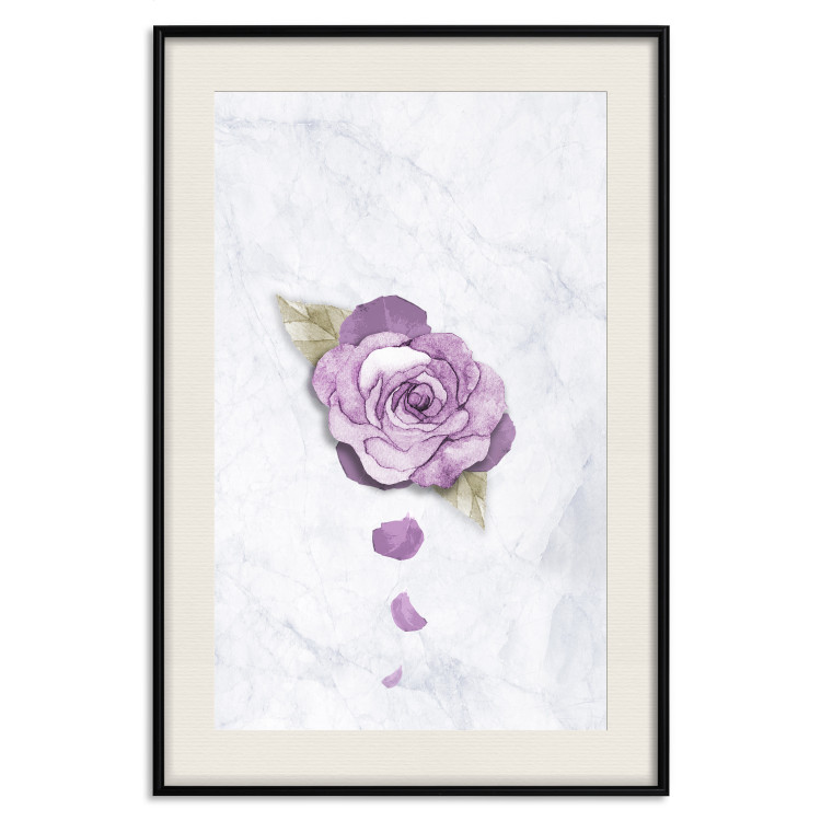 Poster End of Spring - plant composition with a purple flower on marble 118563 additionalImage 18