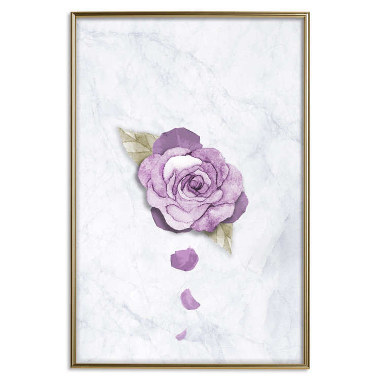 Poster End of Spring - plant composition with a purple flower on marble 118563 additionalImage 20