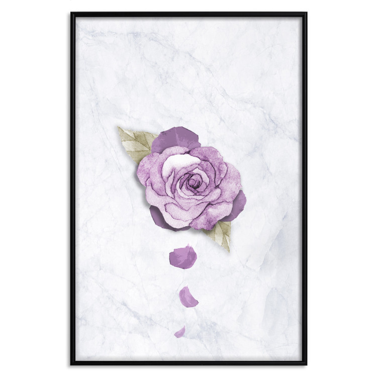 Poster End of Spring - plant composition with a purple flower on marble 118563 additionalImage 24