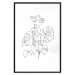 Poster Monochromatic Monstera - black and white line art in exotic leaves 119263 additionalThumb 17