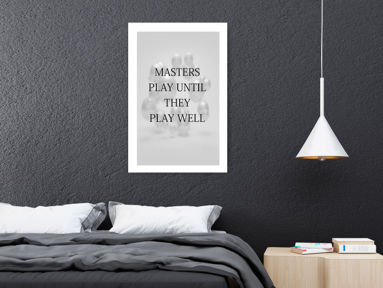 Poster Masters Play Until They Play Well - English quote on a gray background 122863 additionalImage 2