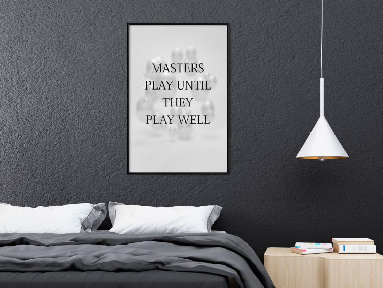 Poster Masters Play Until They Play Well - English quote on a gray background 122863 additionalImage 3