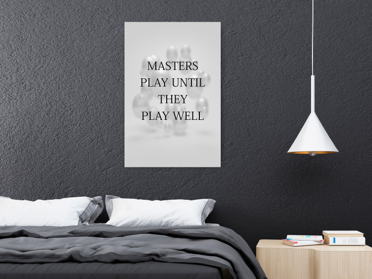 Poster Masters Play Until They Play Well - English quote on a gray background 122863 additionalImage 17
