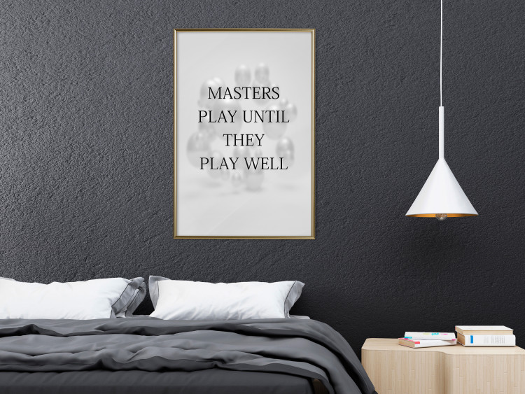 Poster Masters Play Until They Play Well - English quote on a gray background 122863 additionalImage 5