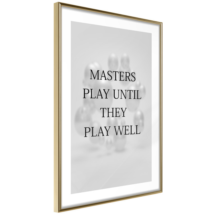 Poster Masters Play Until They Play Well - English quote on a gray background 122863 additionalImage 6