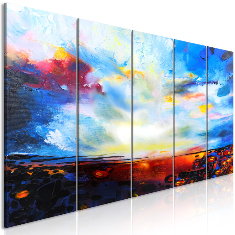 Canvas Art Print Colourful Sky (5 Parts) Narrow 123063 additionalImage 2