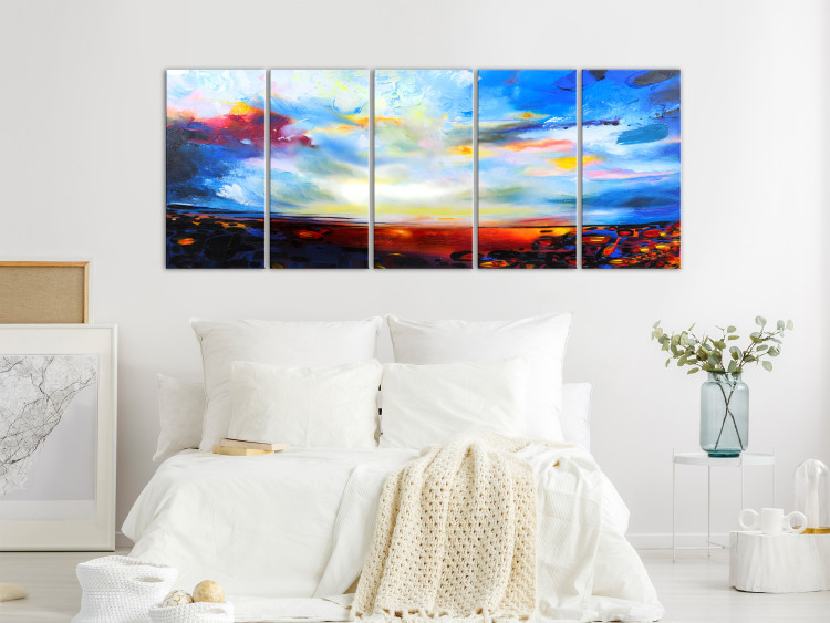 Canvas Art Print Colourful Sky (5 Parts) Narrow 123063 additionalImage 3