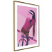 Poster Woman on Bike - woman and bike in pastel pink motif 123363 additionalThumb 8