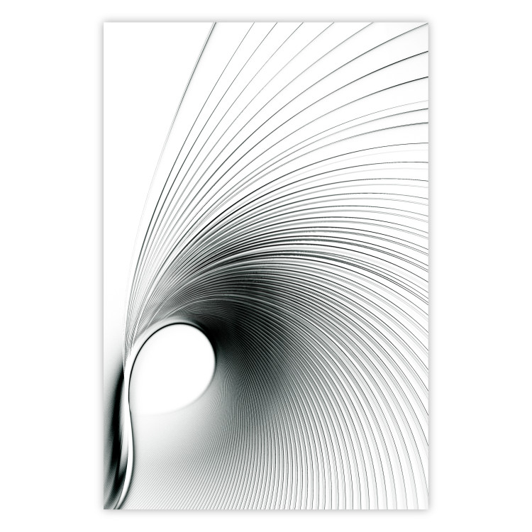 Poster Curve of Time - abstract black lines forming waves on white background 123863