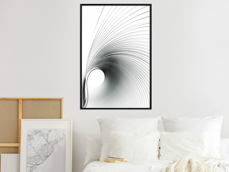 Poster Curve of Time - abstract black lines forming waves on white background 123863 additionalImage 3