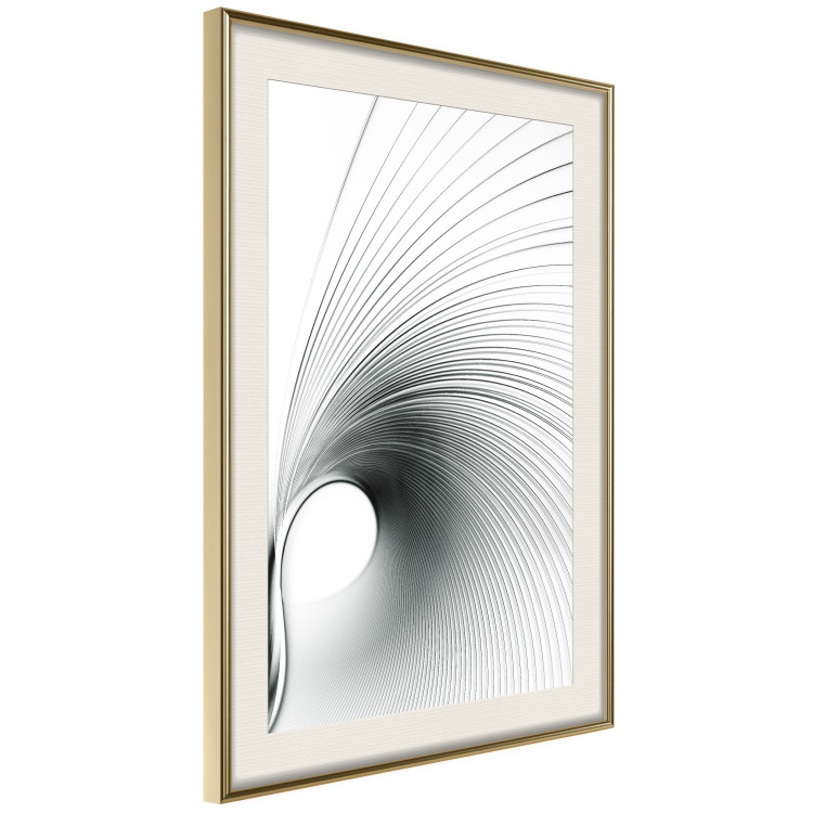 Poster Curve of Time - abstract black lines forming waves on white background 123863 additionalImage 2