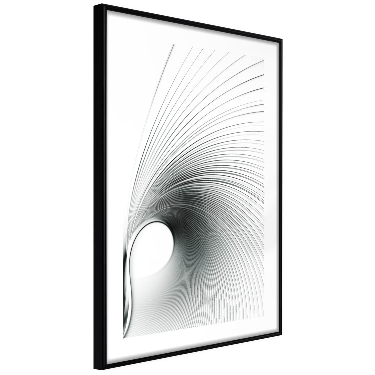 Poster Curve of Time - abstract black lines forming waves on white background 123863 additionalImage 11