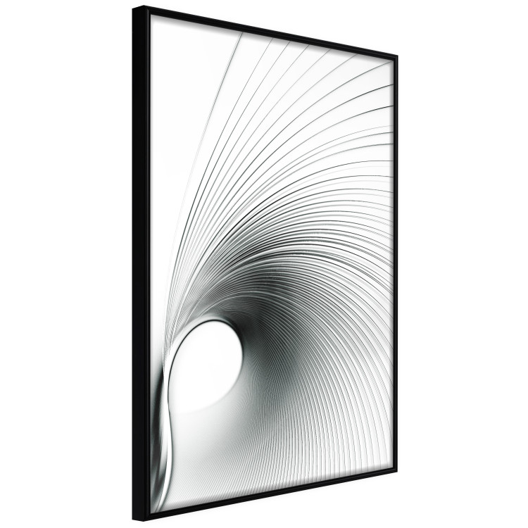 Poster Curve of Time - abstract black lines forming waves on white background 123863 additionalImage 10