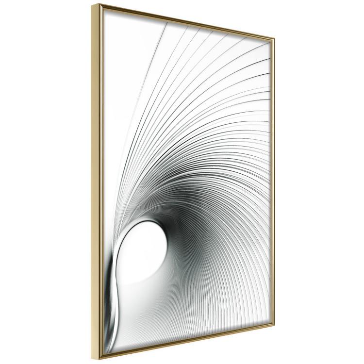 Poster Curve of Time - abstract black lines forming waves on white background 123863 additionalImage 14