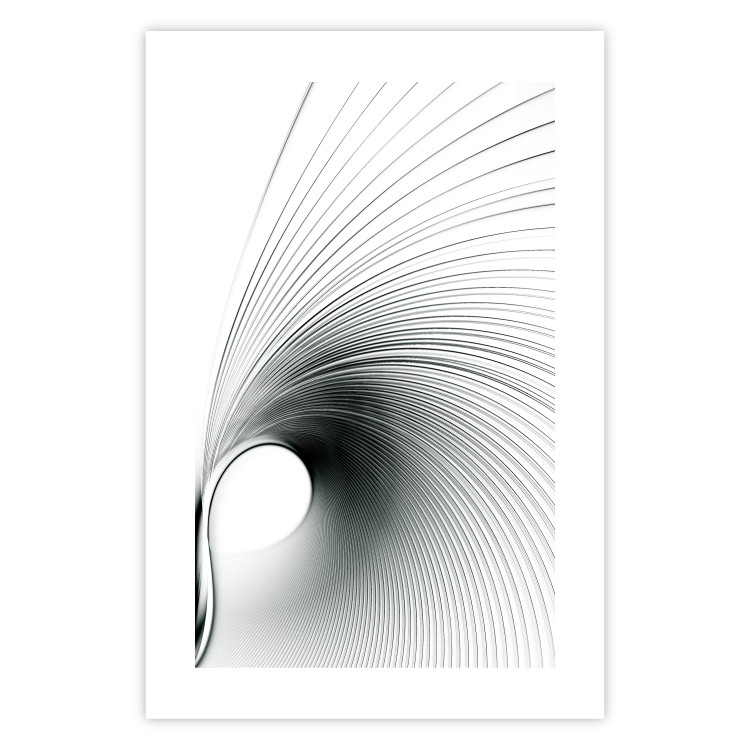 Poster Curve of Time - abstract black lines forming waves on white background 123863 additionalImage 15