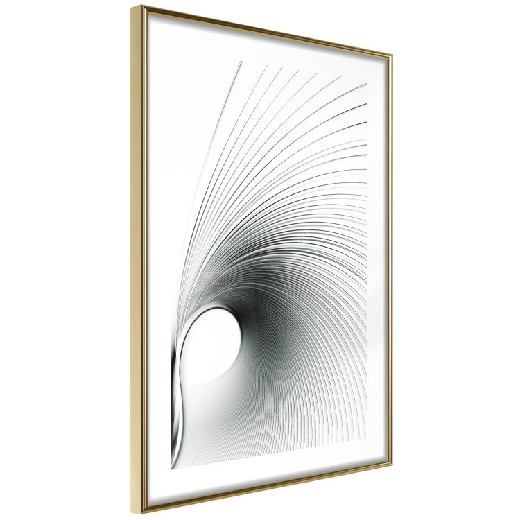 Poster Curve of Time - abstract black lines forming waves on white background 123863 additionalImage 8
