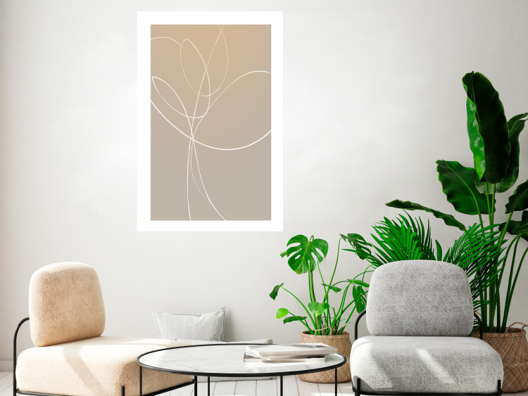 Poster Linear Nature - artistic line art of a flower on a gradient background 125263 additionalImage 2