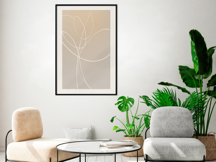 Poster Linear Nature - artistic line art of a flower on a gradient background 125263 additionalImage 22