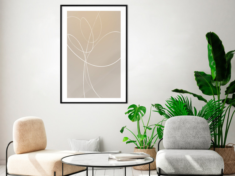 Poster Linear Nature - artistic line art of a flower on a gradient background 125263 additionalImage 6