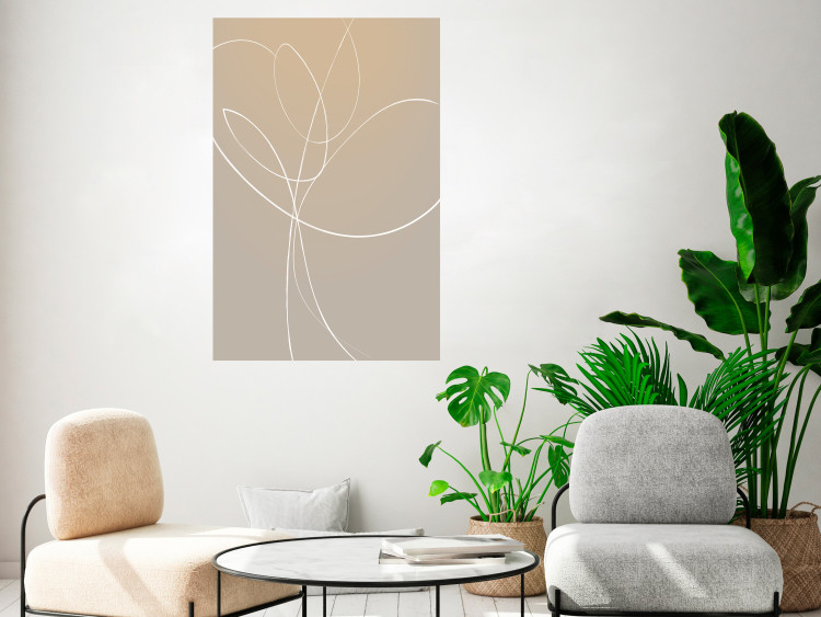 Poster Linear Nature - artistic line art of a flower on a gradient background 125263 additionalImage 23