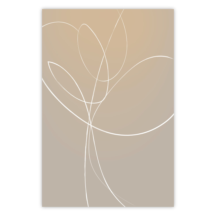 Poster Linear Nature - artistic line art of a flower on a gradient background 125263