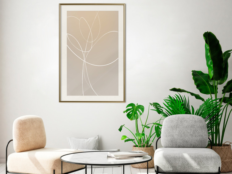 Poster Linear Nature - artistic line art of a flower on a gradient background 125263 additionalImage 21