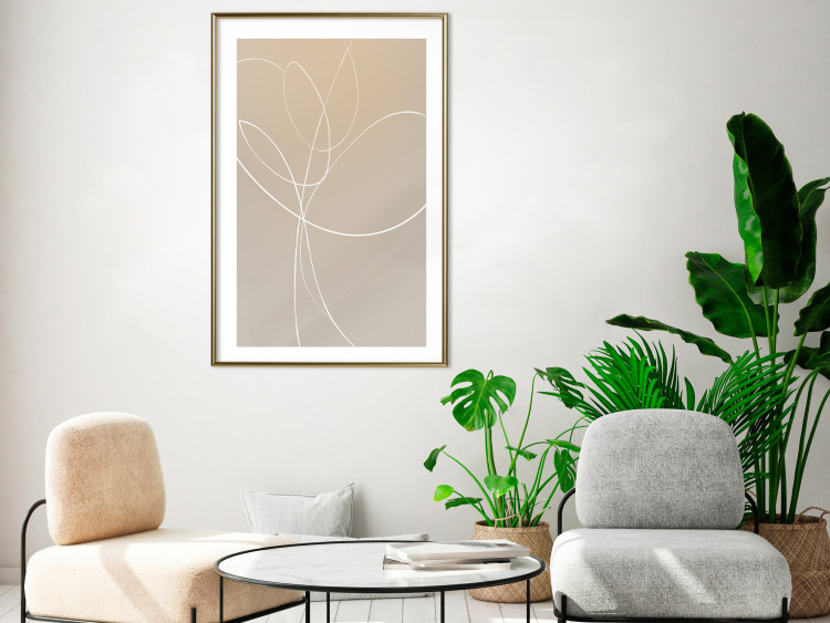 Poster Linear Nature - artistic line art of a flower on a gradient background 125263 additionalImage 15