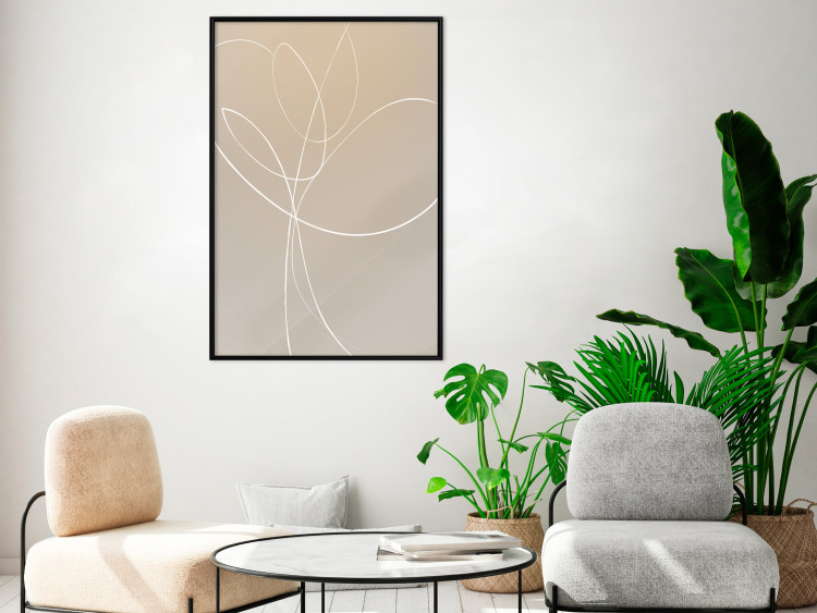 Poster Linear Nature - artistic line art of a flower on a gradient background 125263 additionalImage 5