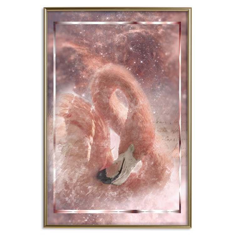 Wall Poster Cosmic Flamingo - bird against a cosmic background with pink stars 125863 additionalImage 16