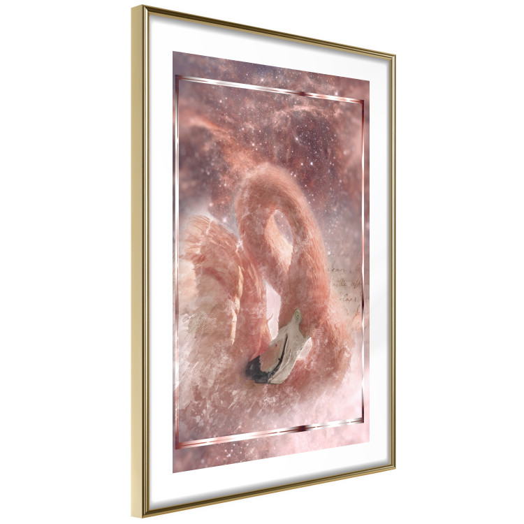 Wall Poster Cosmic Flamingo - bird against a cosmic background with pink stars 125863 additionalImage 3