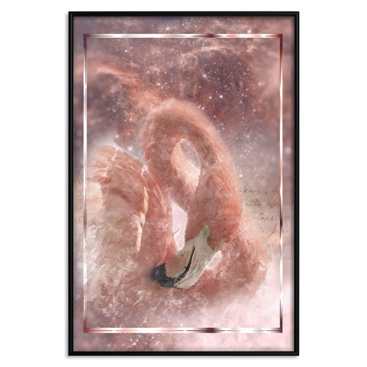 Wall Poster Cosmic Flamingo - bird against a cosmic background with pink stars 125863 additionalImage 24