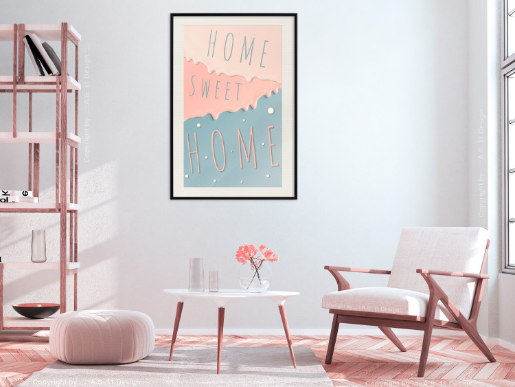 Wall Poster Sign: Home Sweet Home - English inscription on pastel background 127963 additionalImage 24