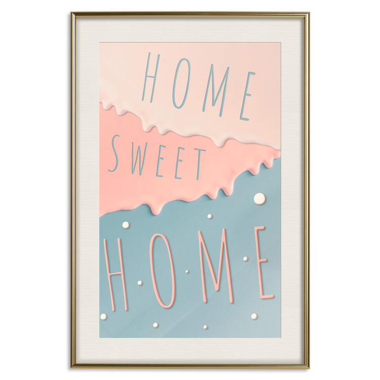 Wall Poster Sign: Home Sweet Home - English inscription on pastel background 127963 additionalImage 20
