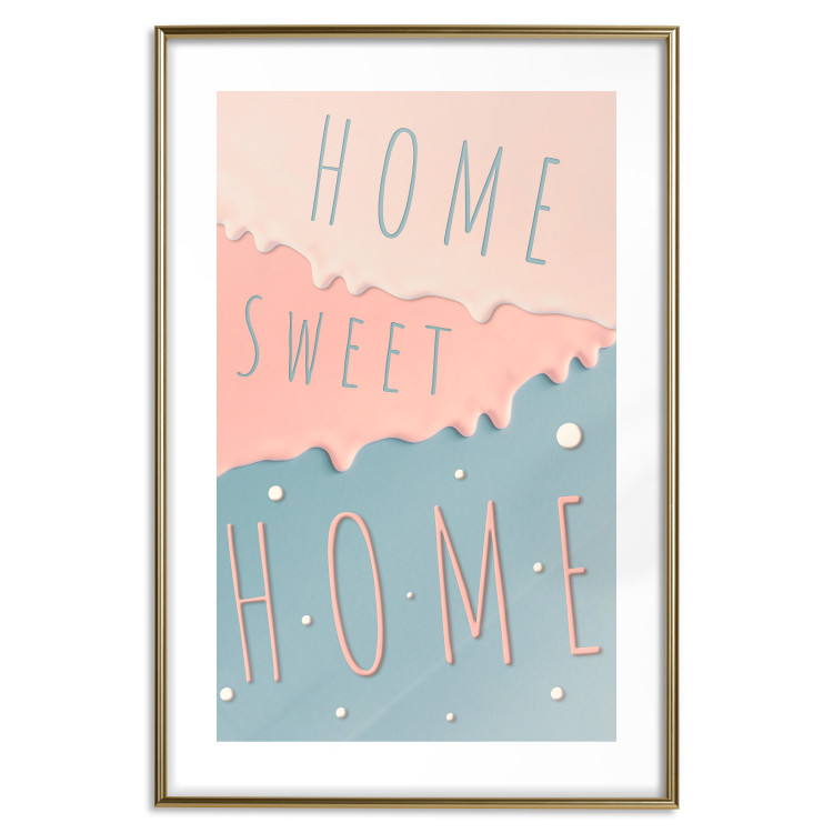 Wall Poster Sign: Home Sweet Home - English inscription on pastel background 127963 additionalImage 14