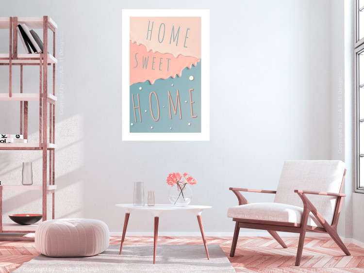 Wall Poster Sign: Home Sweet Home - English inscription on pastel background 127963 additionalImage 7