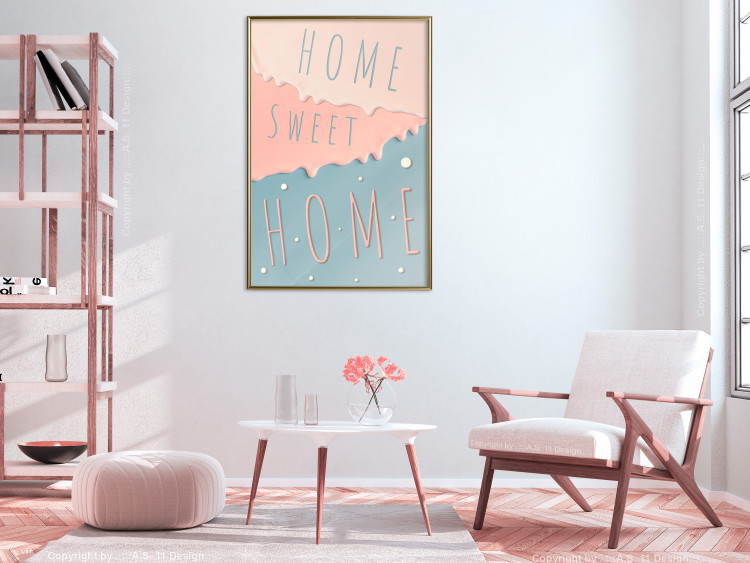 Wall Poster Sign: Home Sweet Home - English inscription on pastel background 127963 additionalImage 10