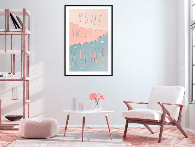 Wall Poster Sign: Home Sweet Home - English inscription on pastel background 127963 additionalImage 23