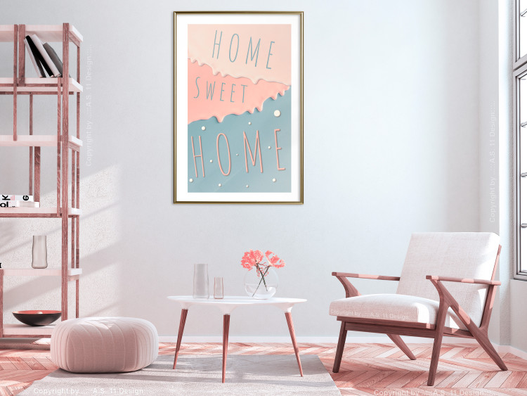 Wall Poster Sign: Home Sweet Home - English inscription on pastel background 127963 additionalImage 13