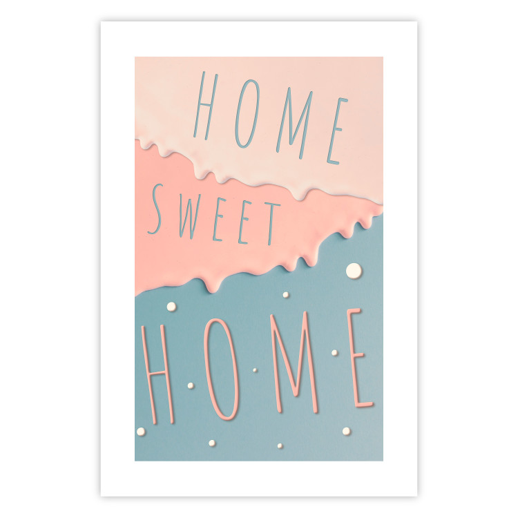 Wall Poster Sign: Home Sweet Home - English inscription on pastel background 127963 additionalImage 19