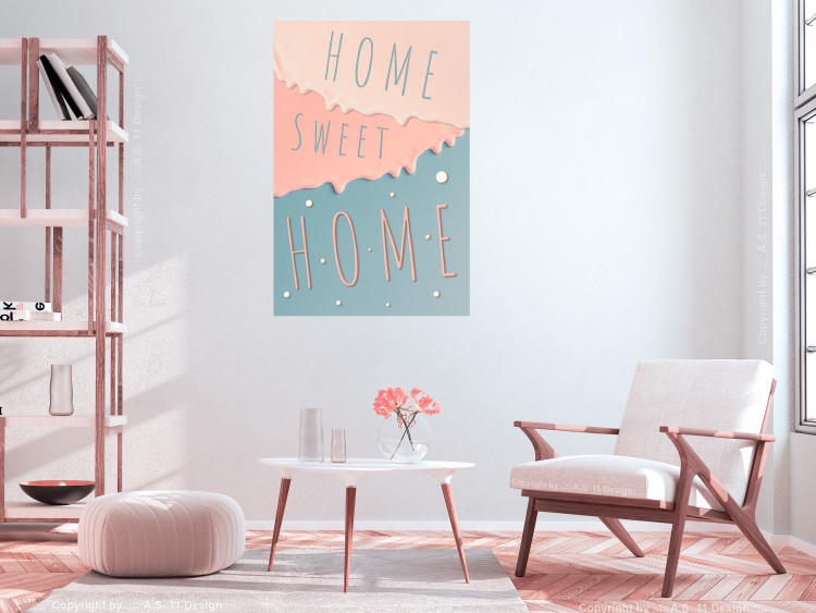 Wall Poster Sign: Home Sweet Home - English inscription on pastel background 127963 additionalImage 8