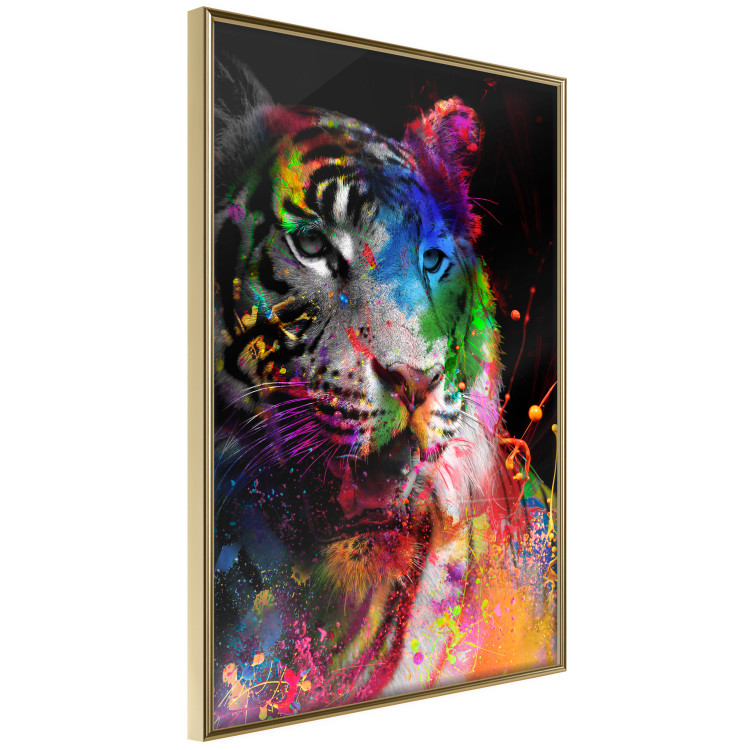 Poster Bengal Tiger - abstract animal on background with colorful accents 128363 additionalImage 12