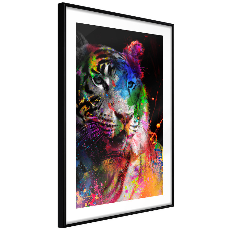 Poster Bengal Tiger - abstract animal on background with colorful accents 128363 additionalImage 6