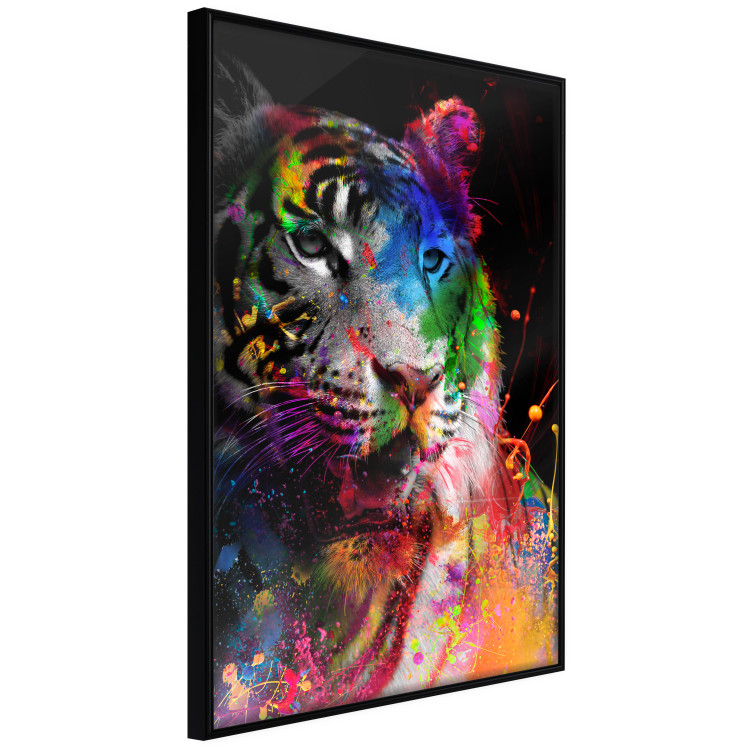 Poster Bengal Tiger - abstract animal on background with colorful accents 128363 additionalImage 11