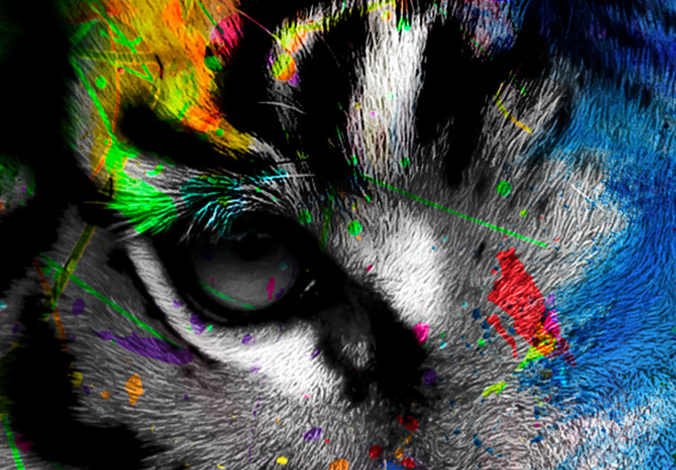 Poster Bengal Tiger - abstract animal on background with colorful accents 128363 additionalImage 9
