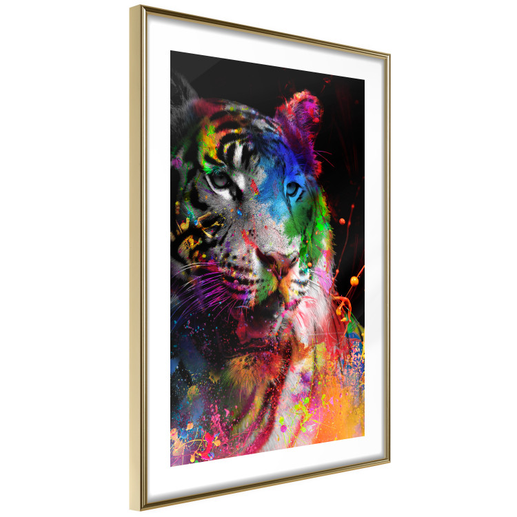 Poster Bengal Tiger - abstract animal on background with colorful accents 128363 additionalImage 7