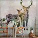 Wall Mural Forest life - an abstraction with a deer on a forest background with a colourful accent 128763 additionalThumb 4