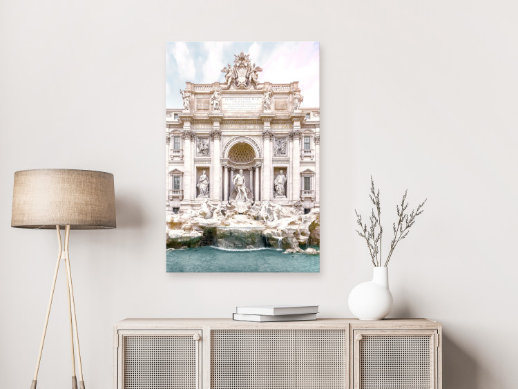 Canvas Print Trevi Fountain (1-part) vertical - architecture of a bright sculpture 129463 additionalImage 3