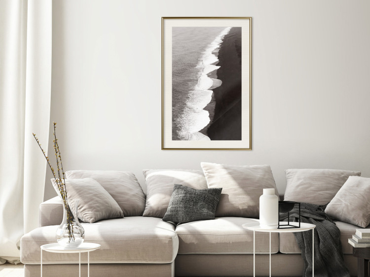 Wall Poster Balance of Opposites - monochromatic seascape with beach 130263 additionalImage 22